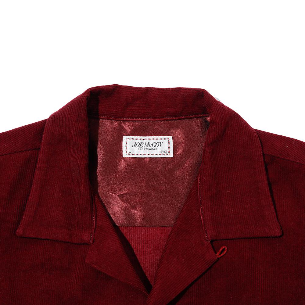 The Real McCoy's Corduroy Open Collar Shirt Burgundy-Shirt-Clutch Cafe