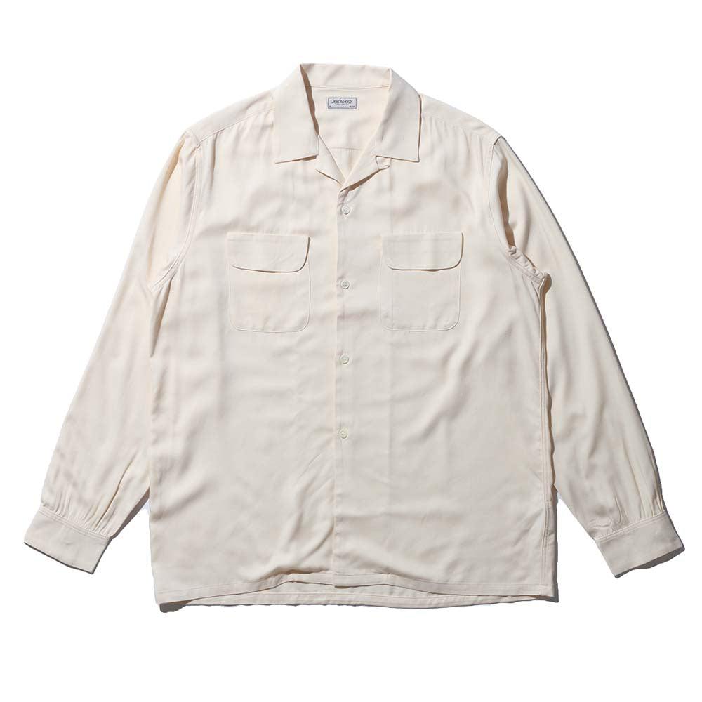 The Real McCoy's Open Collar Rayon Shirt Ecru-Shirt-Clutch Cafe