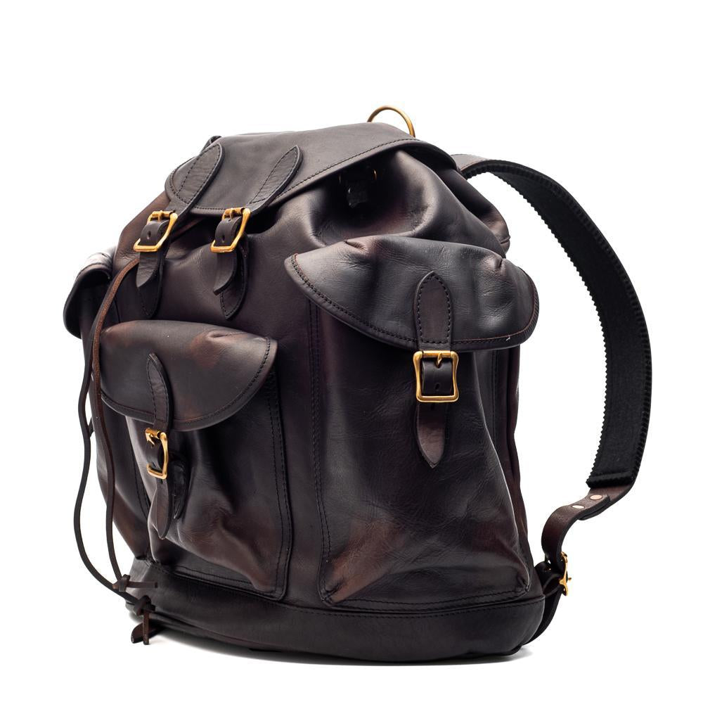 Vasco Leather Army Rucksack Black-rucksack-Clutch Cafe