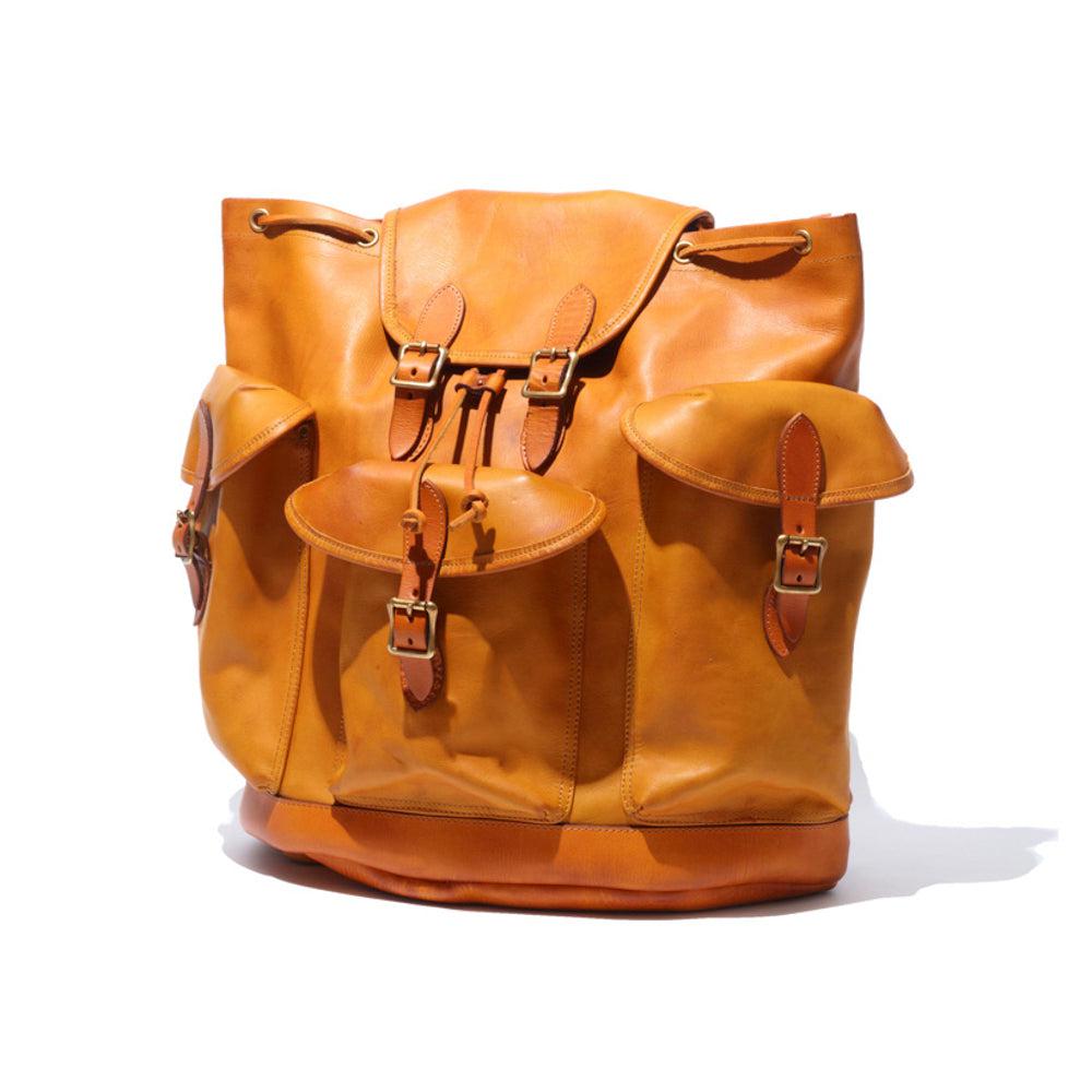 Vasco Leather Army Rucksack Mustard Camel-Bag-Clutch Cafe