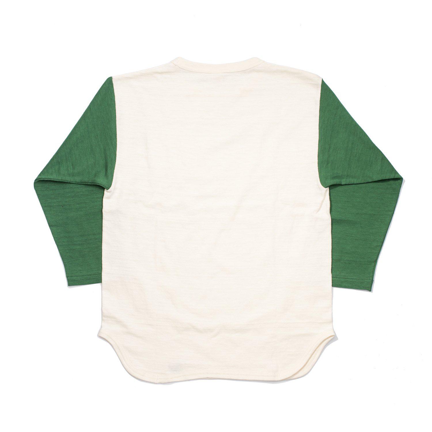 Warehouse 4800 Baseball Tee Cream/Green-T-shirt-Clutch Cafe