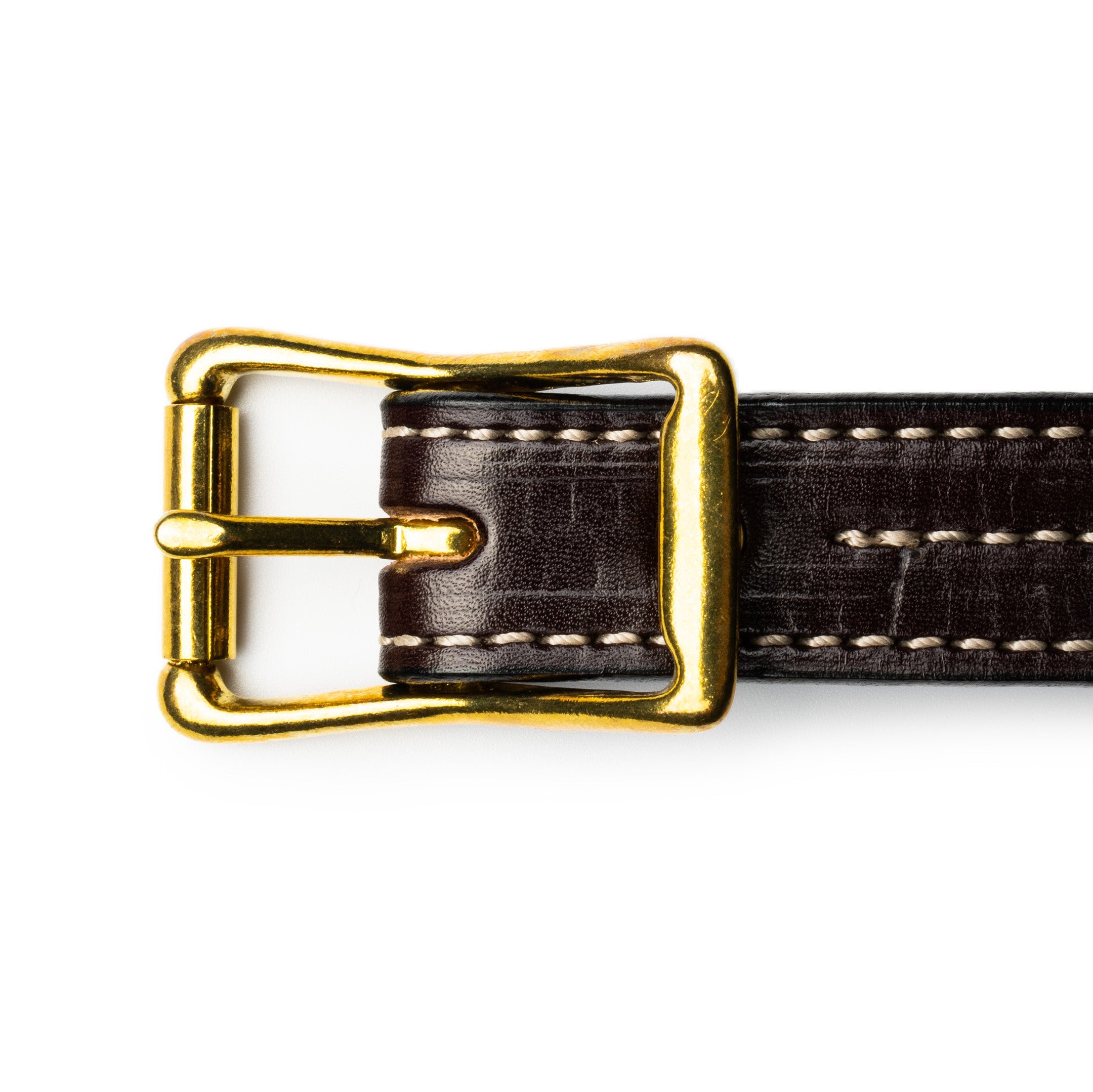 Yuketen 1" Triple Stitch Belt Havana w/Natural Stitch-Belt-Clutch Cafe