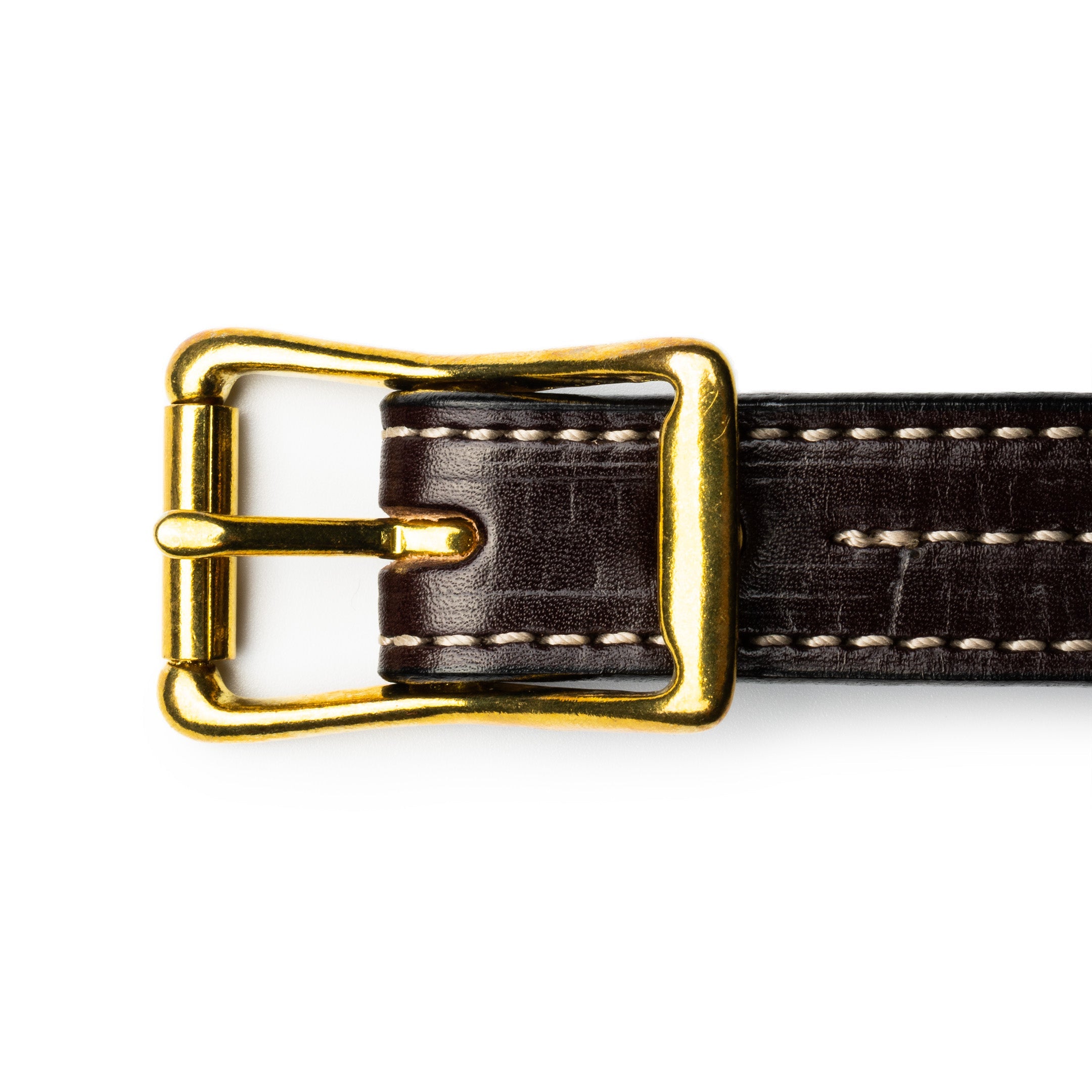 Yuketen 1" Triple Stitch Belt Havana w/Natural Stitch-Belt-Clutch Cafe