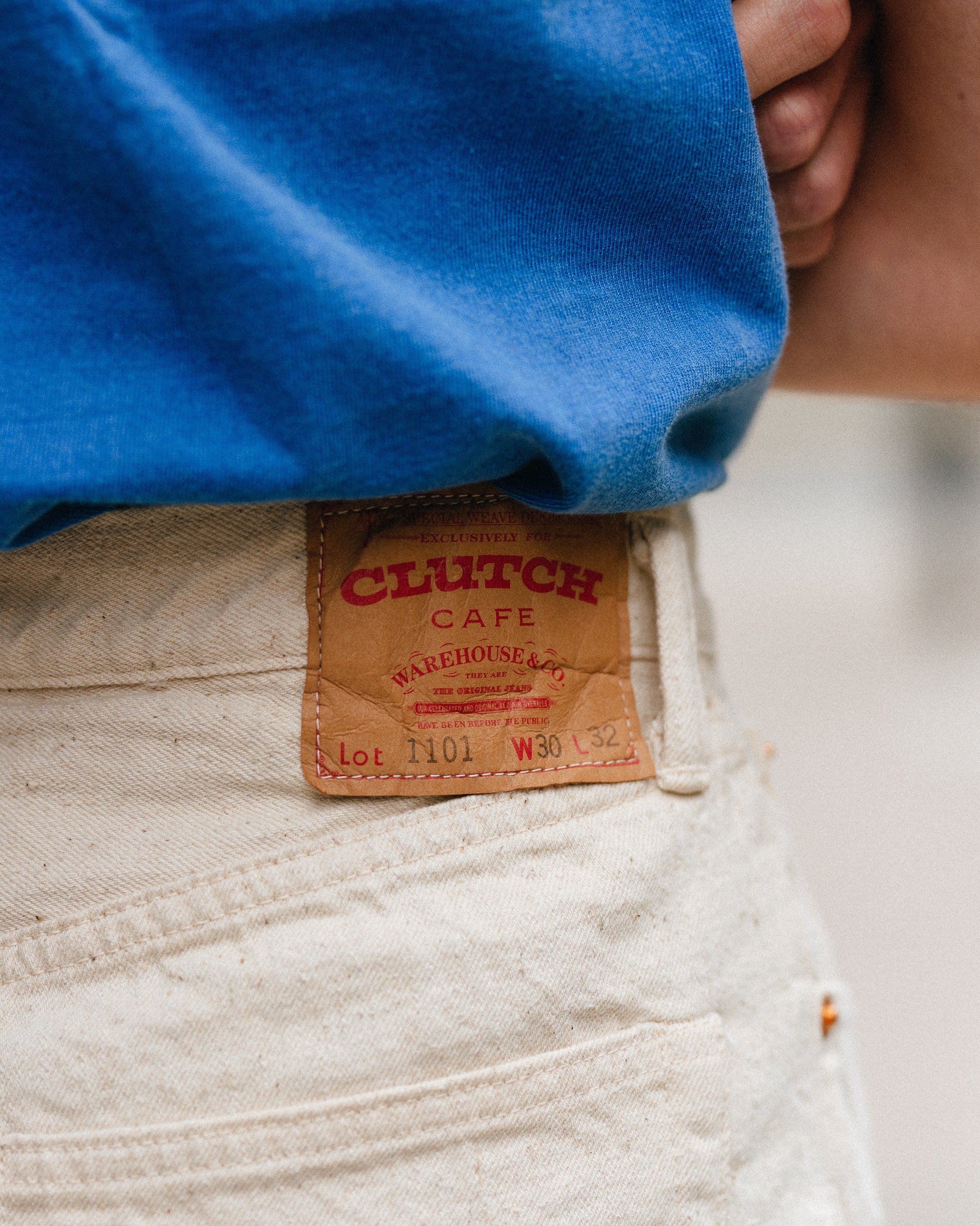 Warehouse & Co. X Clutch Cafe Lot 1101 Ecru Denim Jean-Clutch Cafe