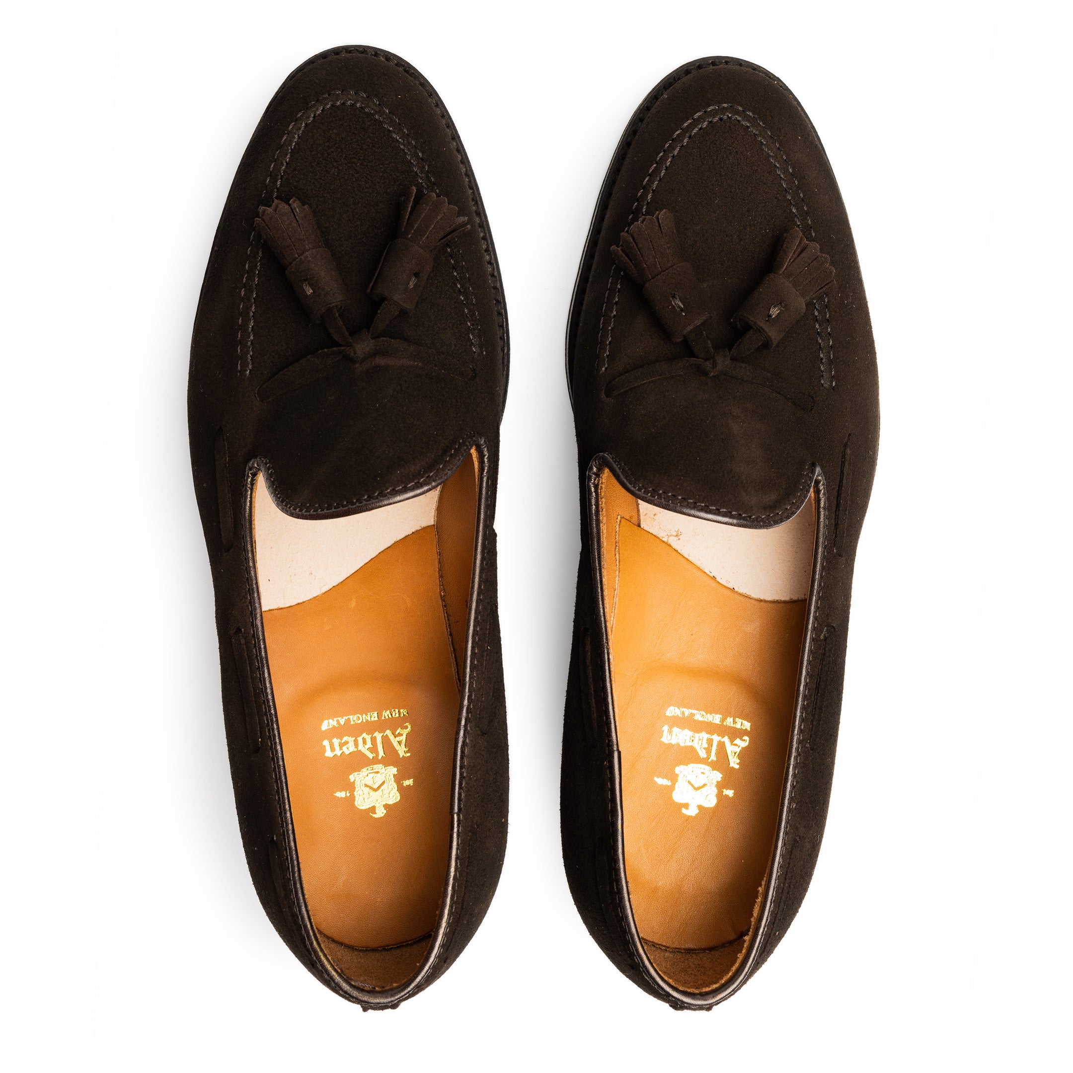 Alden Tassel Loafer Brown Suede 666-shoes-Clutch Cafe