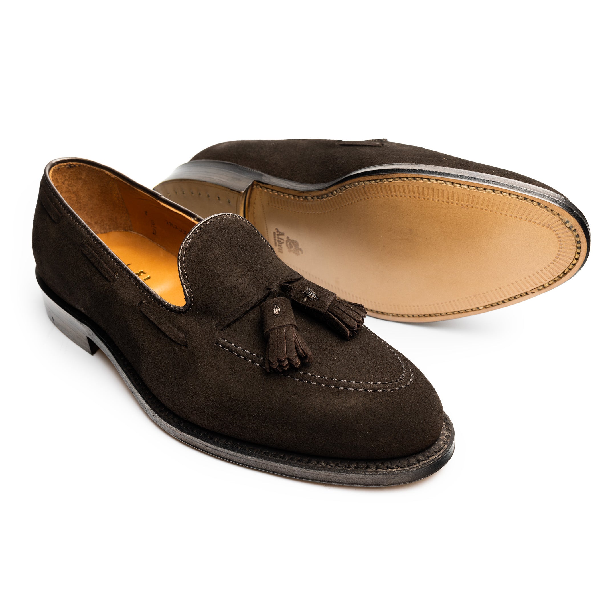 Alden Tassel Loafer Brown Suede 666-shoes-Clutch Cafe