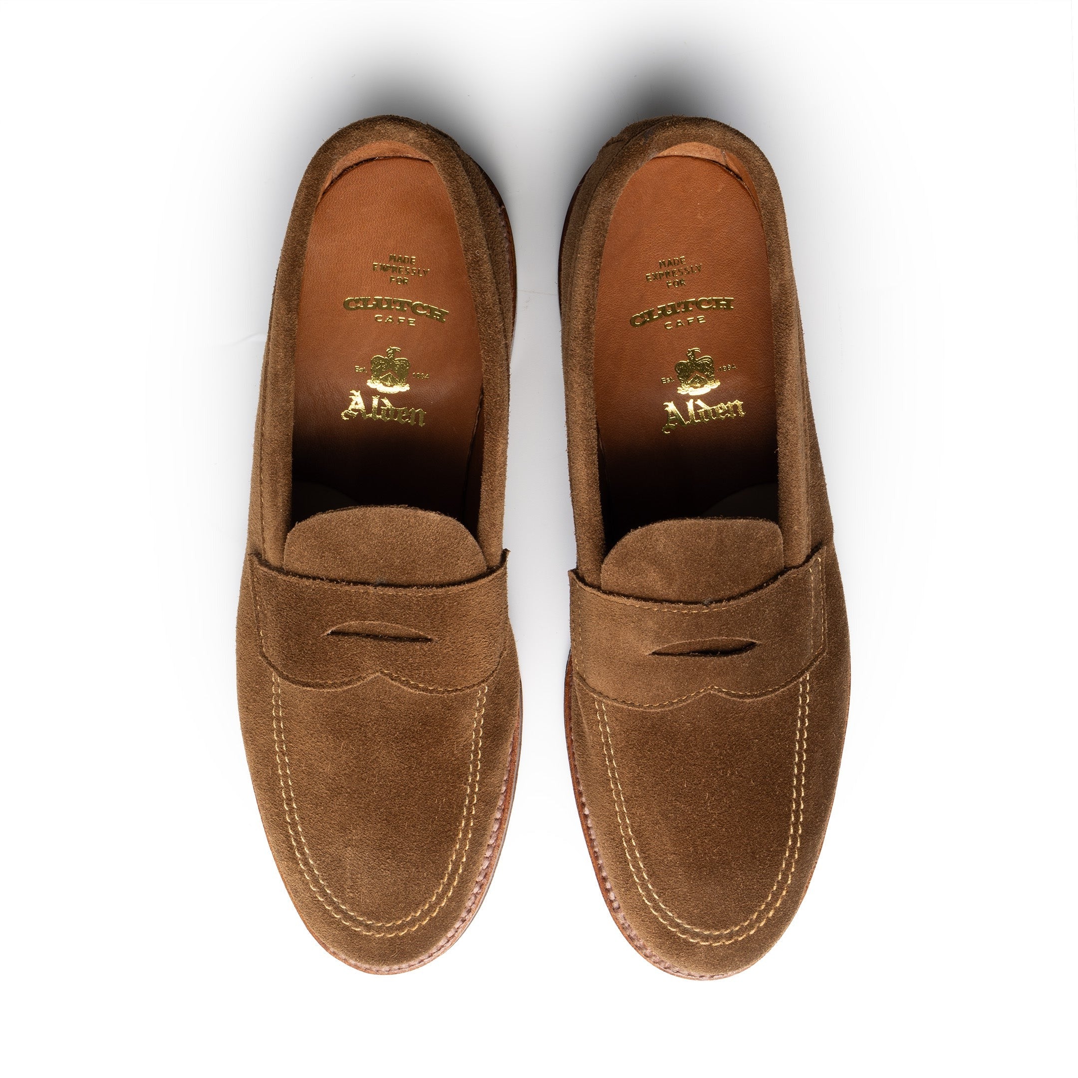 Alden Unlined Penny Loafer Snuff Suede 5735F-Shoe-Clutch Cafe