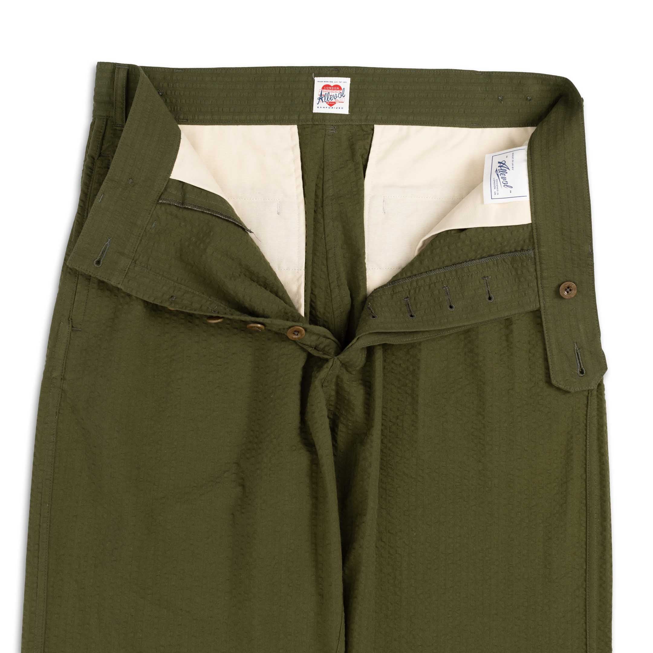 Allevol Brunel Seersucker Green-Trousers-Clutch Cafe