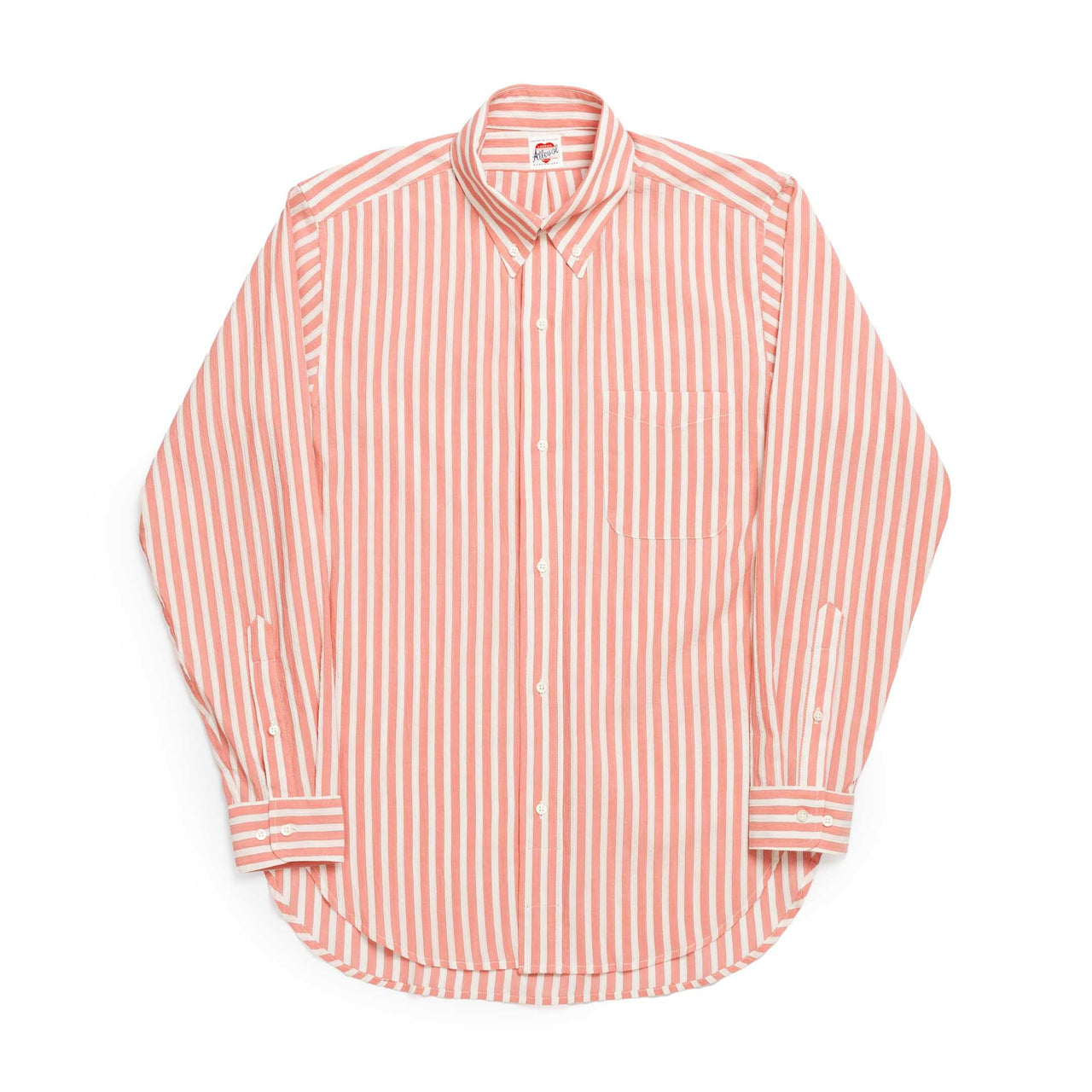 Allevol Button Down Shirt Red & White Stripe-Shirt-Clutch Cafe