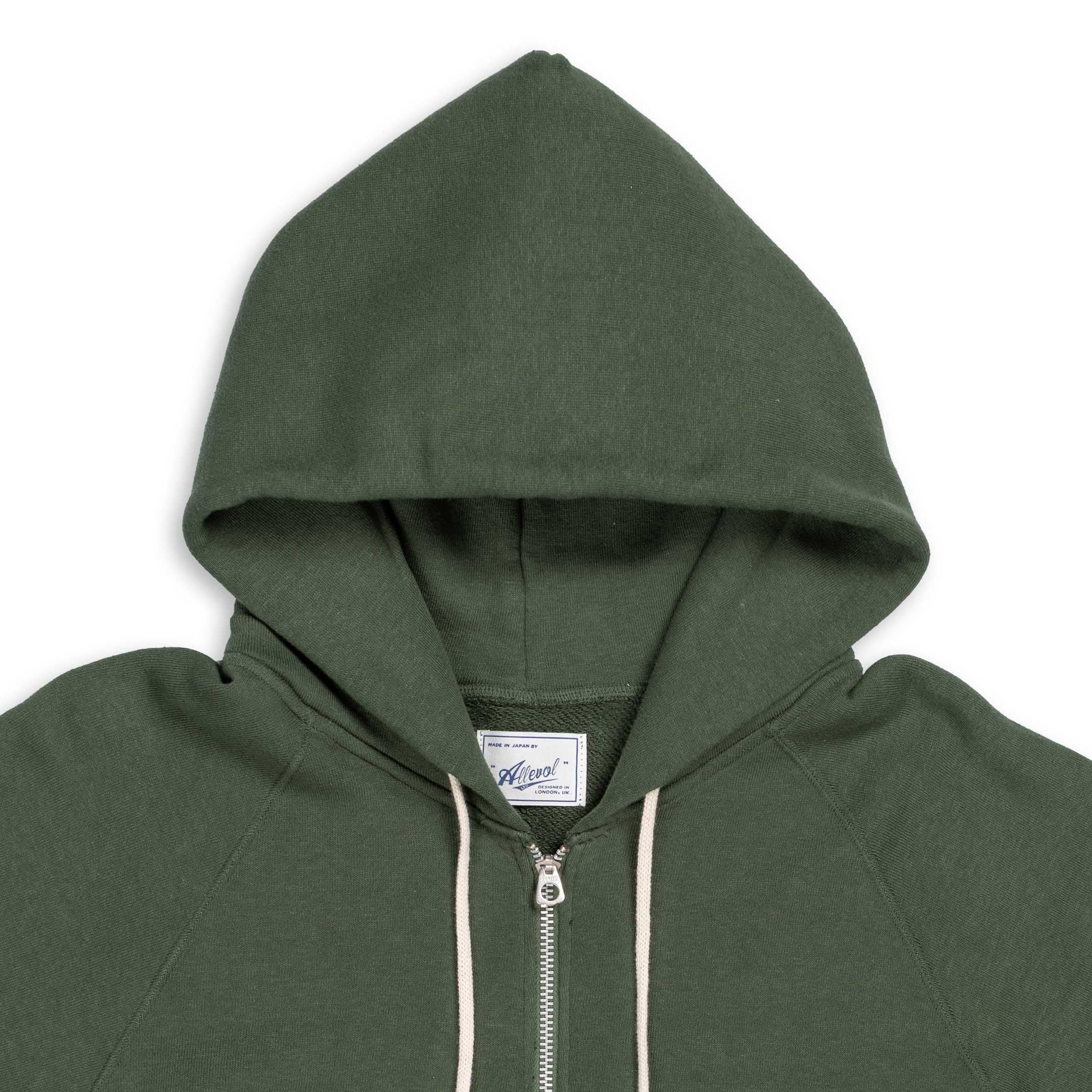 Allevol Easy 'Full Zip' Hooded Sweatshirt Green-Hooded Sweatshirt-Clutch Cafe