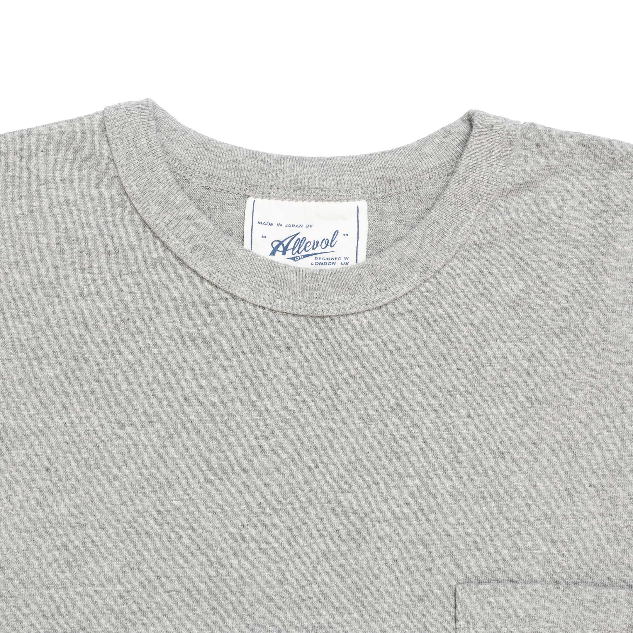 Allevol Heavy Duty Crew Neck Square Pocket L/S T-shirt Grey-T-Shirt-Clutch Cafe