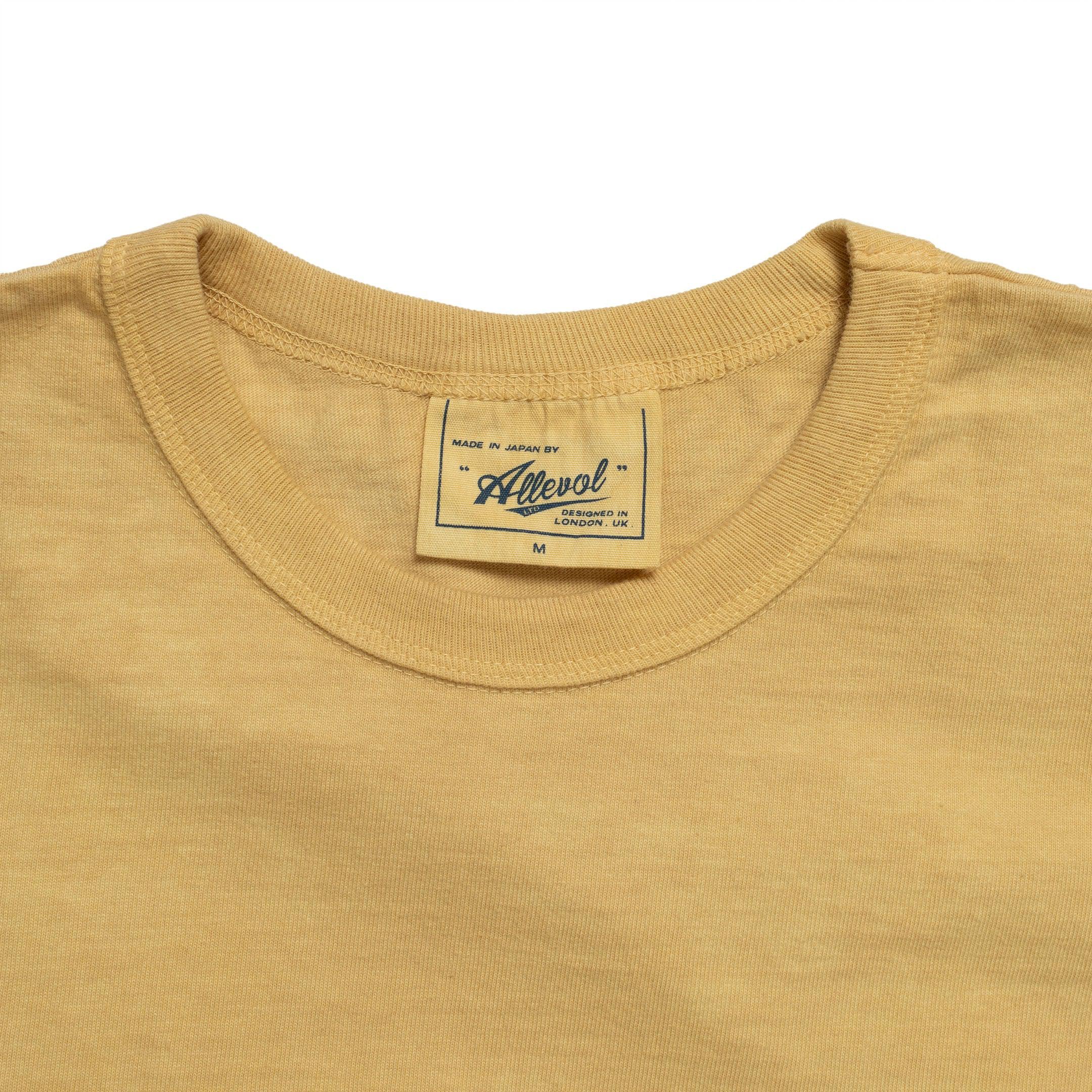 Allevol Heavy Duty Crew Neck T-shirt Hand Dyed Yellow-T-Shirt-Clutch Cafe