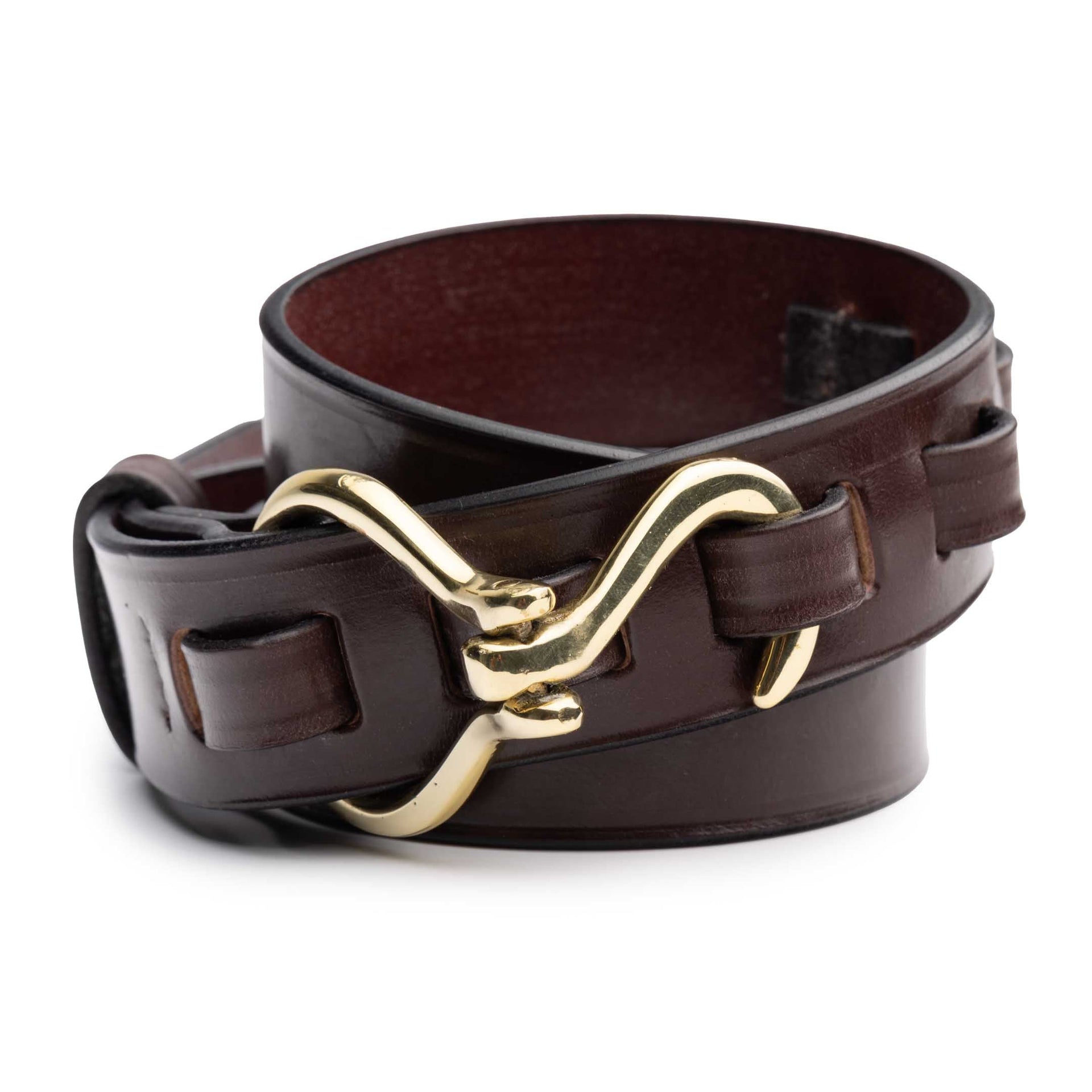 Hoof Pick Belt Brown Brass