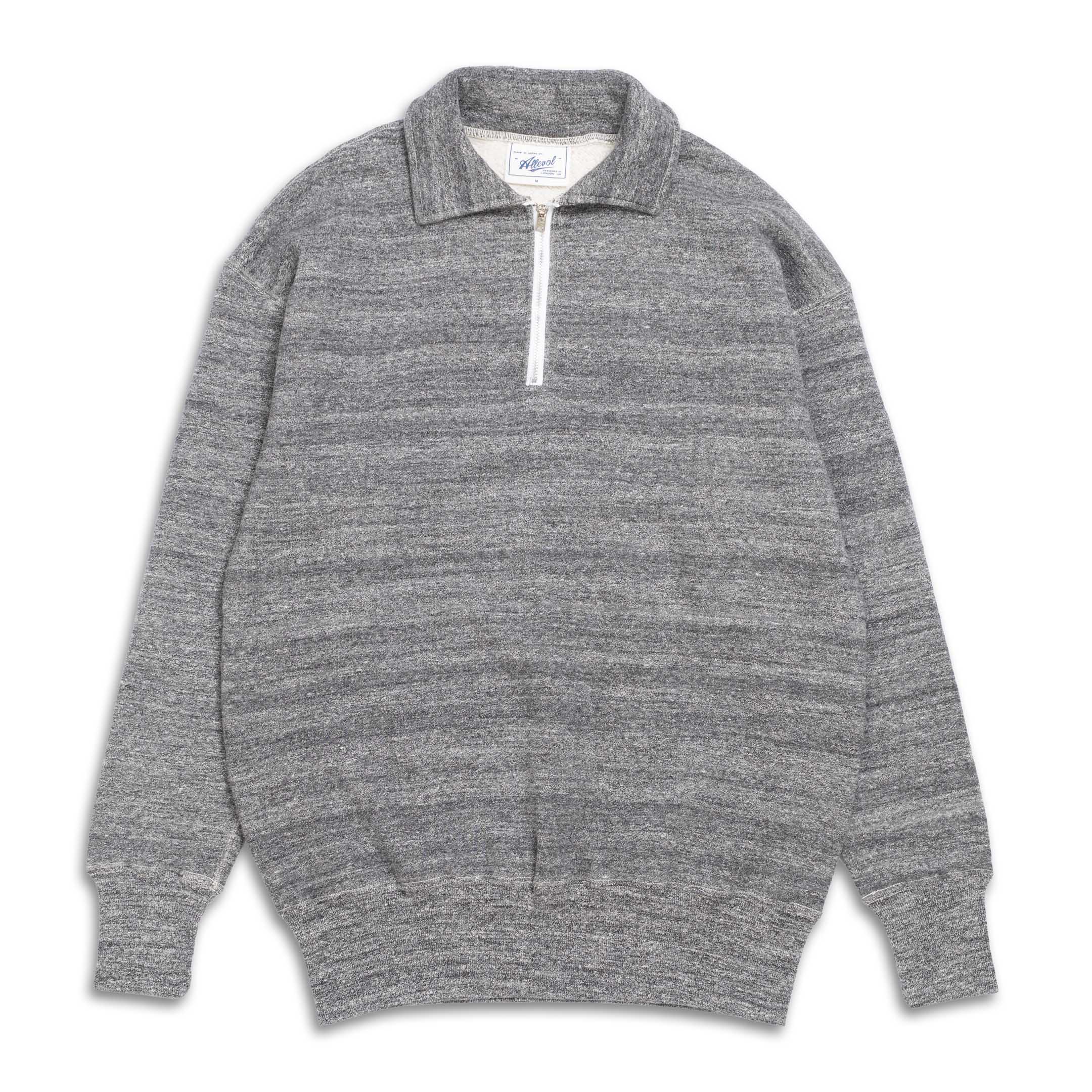 Allevol Loopwheel Quarter Zip Sweatshirt Dark Grey – Clutch Cafe