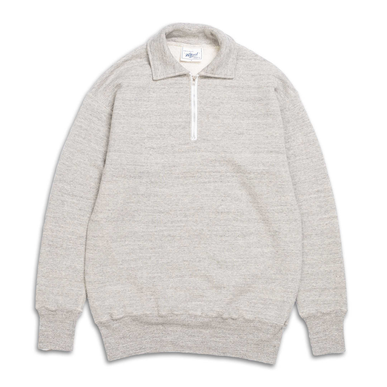 Allevol Loopwheel Quarter Zip Sweatshirt Grey-Sweatshirt-Clutch Cafe