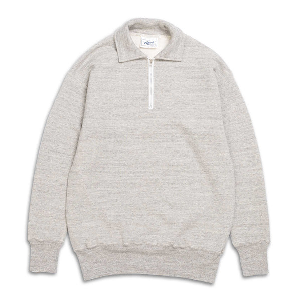 Allevol Loopwheel Quarter Zip Sweatshirt Grey-Sweatshirt-Clutch Cafe