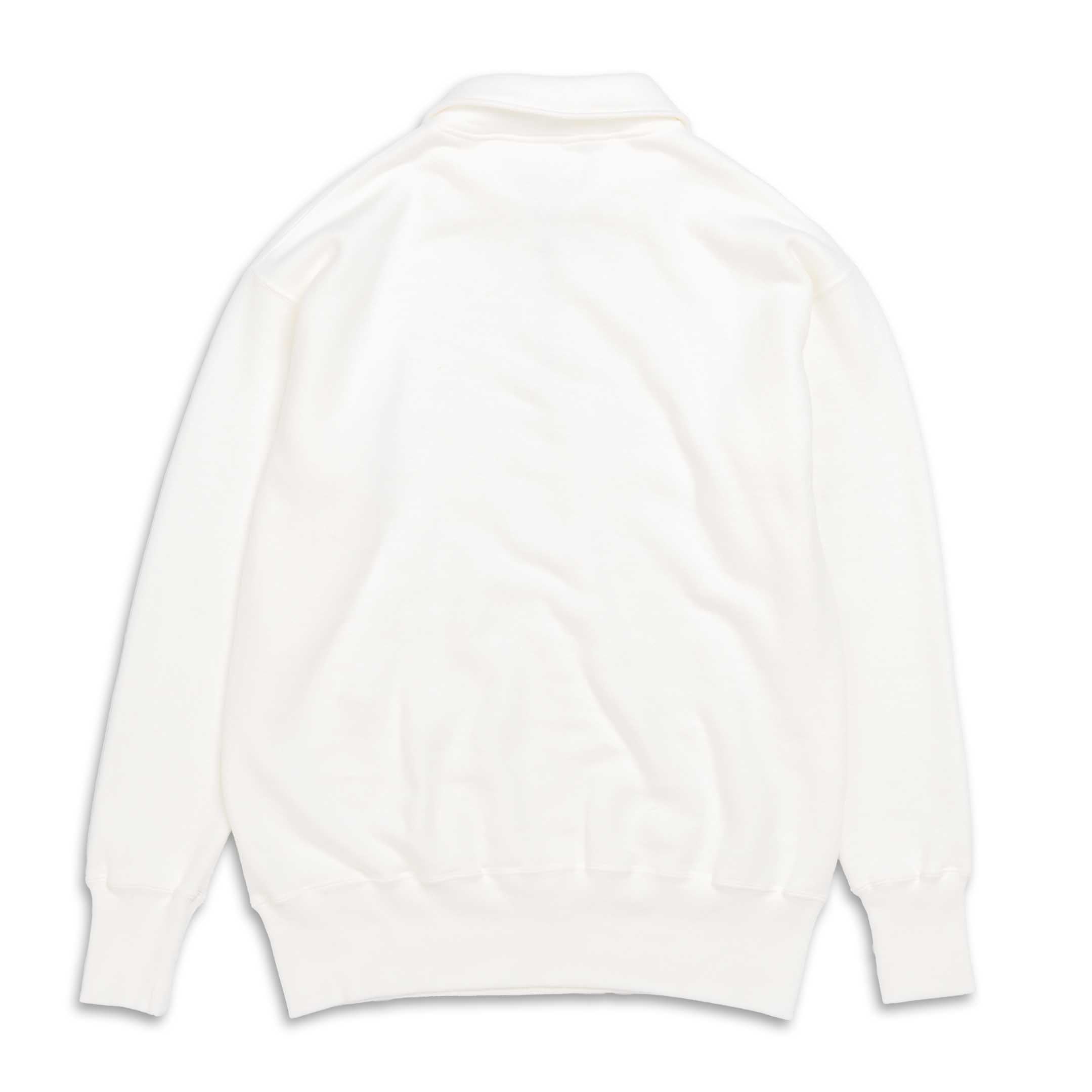 Allevol Loopwheel Quarter Zip Sweatshirt White-Sweatshirt-Clutch Cafe