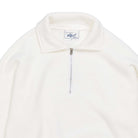 Allevol Loopwheel Quarter Zip Sweatshirt White-Sweatshirt-Clutch Cafe