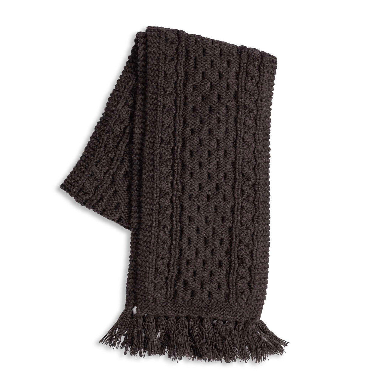 Allevol x Inverallan 12A Aran Scarf Merino Lambswool Conker-Scarf-Clutch Cafe