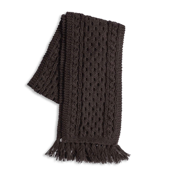 Allevol x Inverallan 12A Aran Scarf Merino Lambswool Conker-Scarf-Clutch Cafe