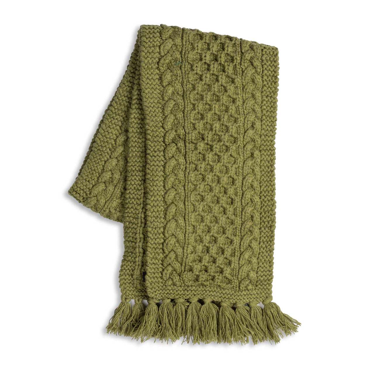 Allevol x Inverallan 12A Aran Scarf Merino Lambswool Dark Apple-Scarf-Clutch Cafe