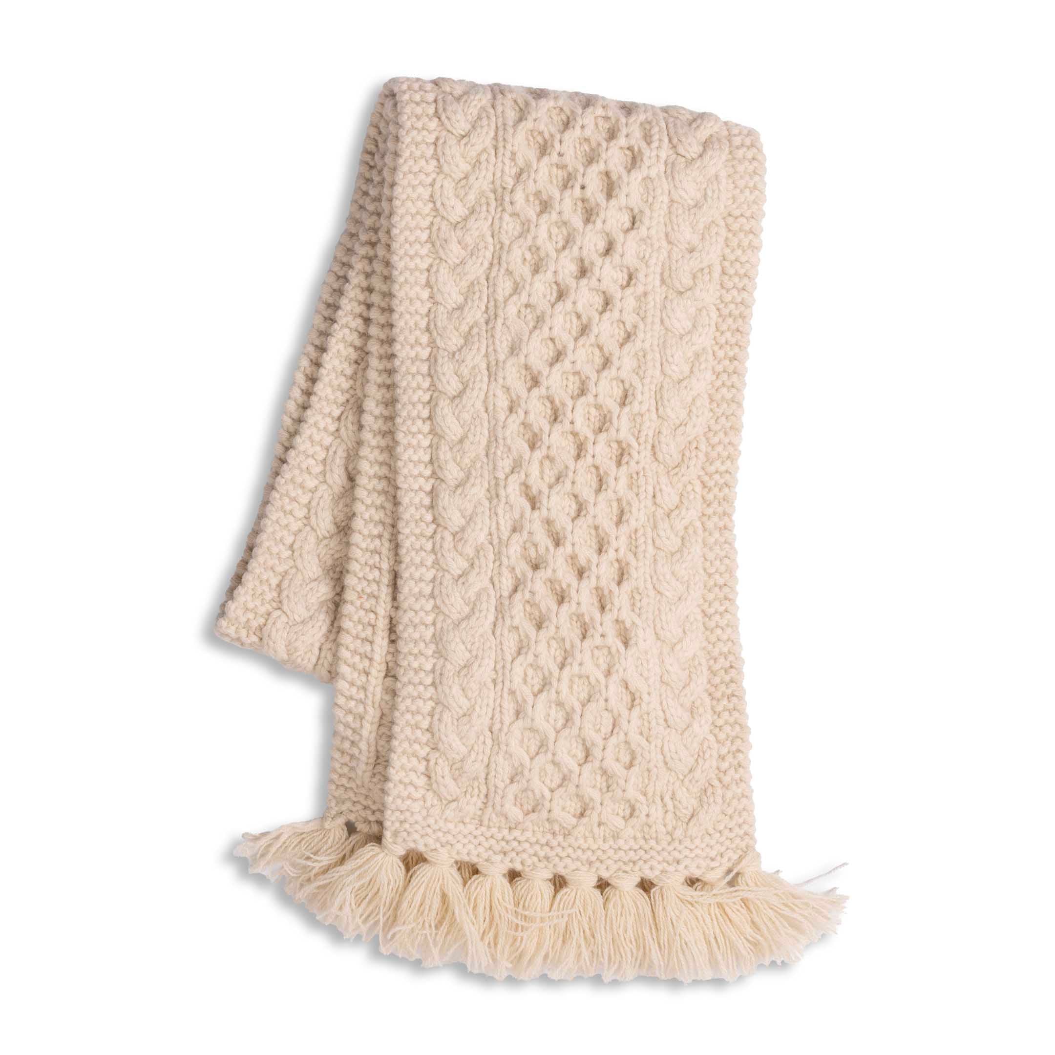 Allevol x Inverallan 12A Aran Scarf Merino Lambswool Linen 280-Scarf-Clutch Cafe