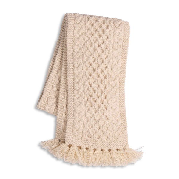 Allevol x Inverallan 12A Aran Scarf Merino Lambswool Linen 280-Scarf-Clutch Cafe