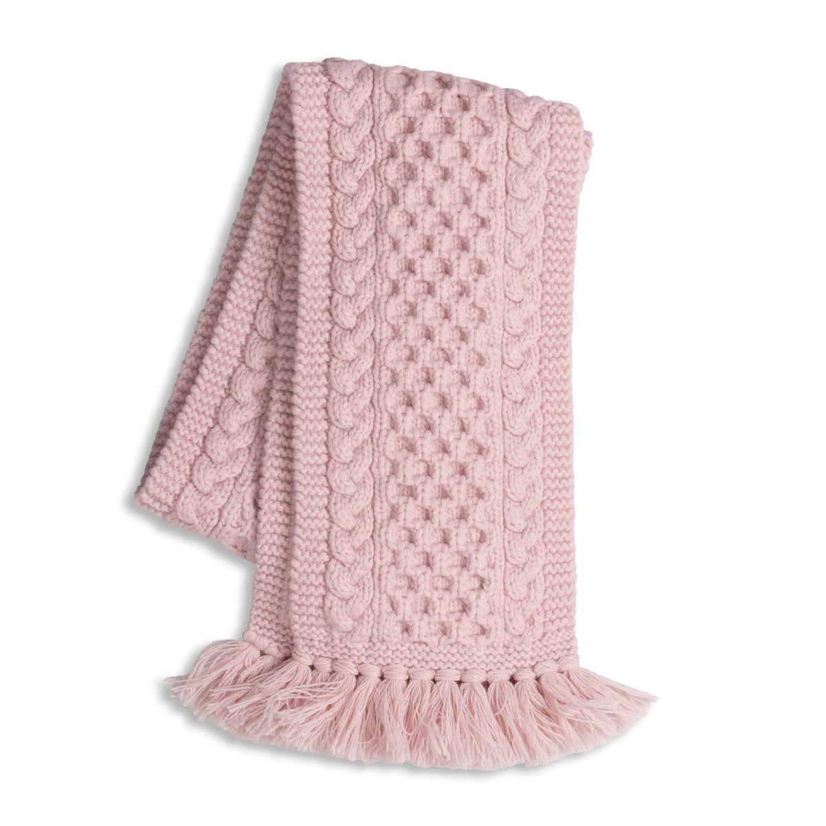 Allevol x Inverallan 12A Aran Scarf Merino Lambswool Pink Gin 333 
