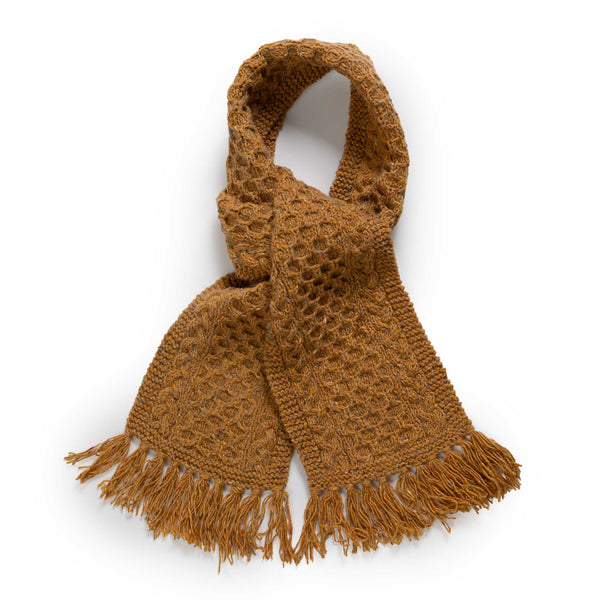 Allevol x Inverallan 12A Aran Scarf Mohair Tweed Golden Ash