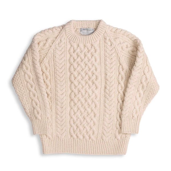Allevol x Inverallan 1A Country Meetings Crew Neck Sweater Merino Lambswool Linen 280-Knitwear-Clutch Cafe