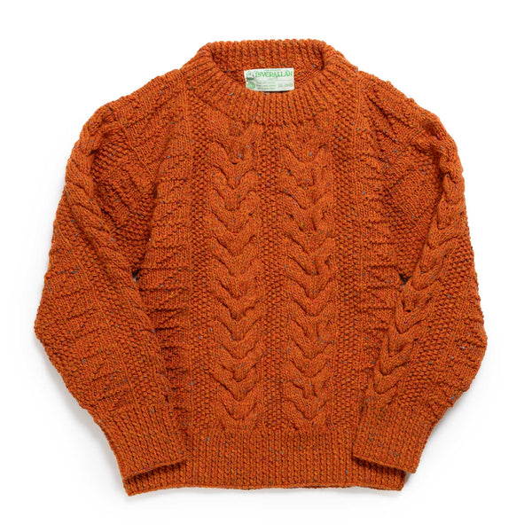 Allevol x Inverallan 1G Pegasus Crew Neck Sweater Mohair Tweed Blaze-Knitwear-Clutch Cafe