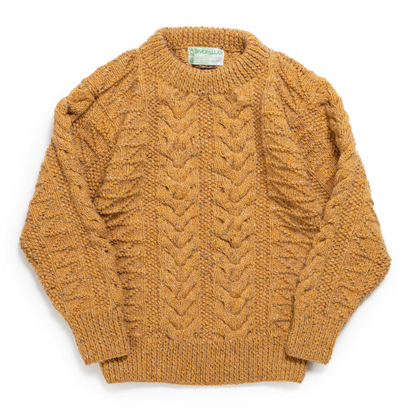Allevol x Inverallan 1G Pegasus Crew Neck Sweater Mohair Tweed Golden Ash-Knitwear-Clutch Cafe