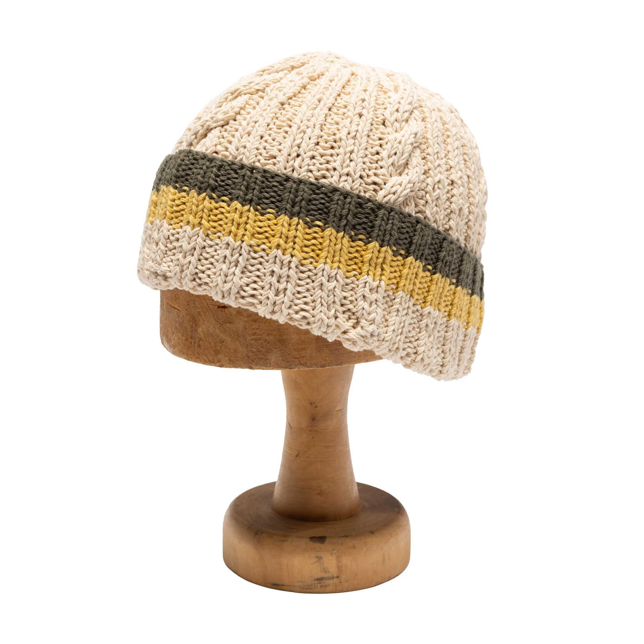 Allevol x Inverallan 22F Rib & Cable Hat Ecru-Hat-Clutch Cafe