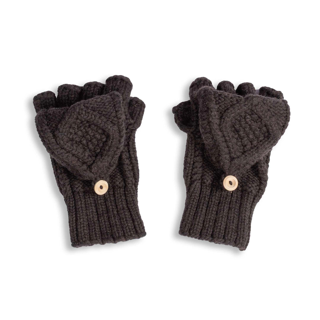 Allevol x Inverallan 22S Diamond Fingerless Gloves with Cover Merino Lambswool Conker-Scarf-Clutch Cafe