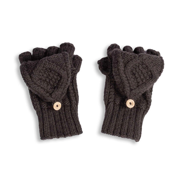 Allevol x Inverallan 22S Diamond Fingerless Gloves with Cover Merino Lambswool Conker-Scarf-Clutch Cafe