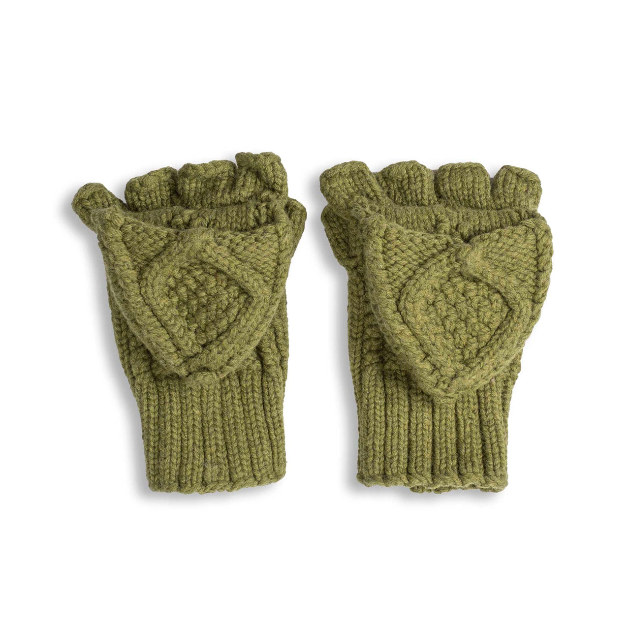 Allevol x Inverallan 22S Diamond Fingerless Gloves with Cover Merino Lambswool Dark Apple-Scarf-Clutch Cafe