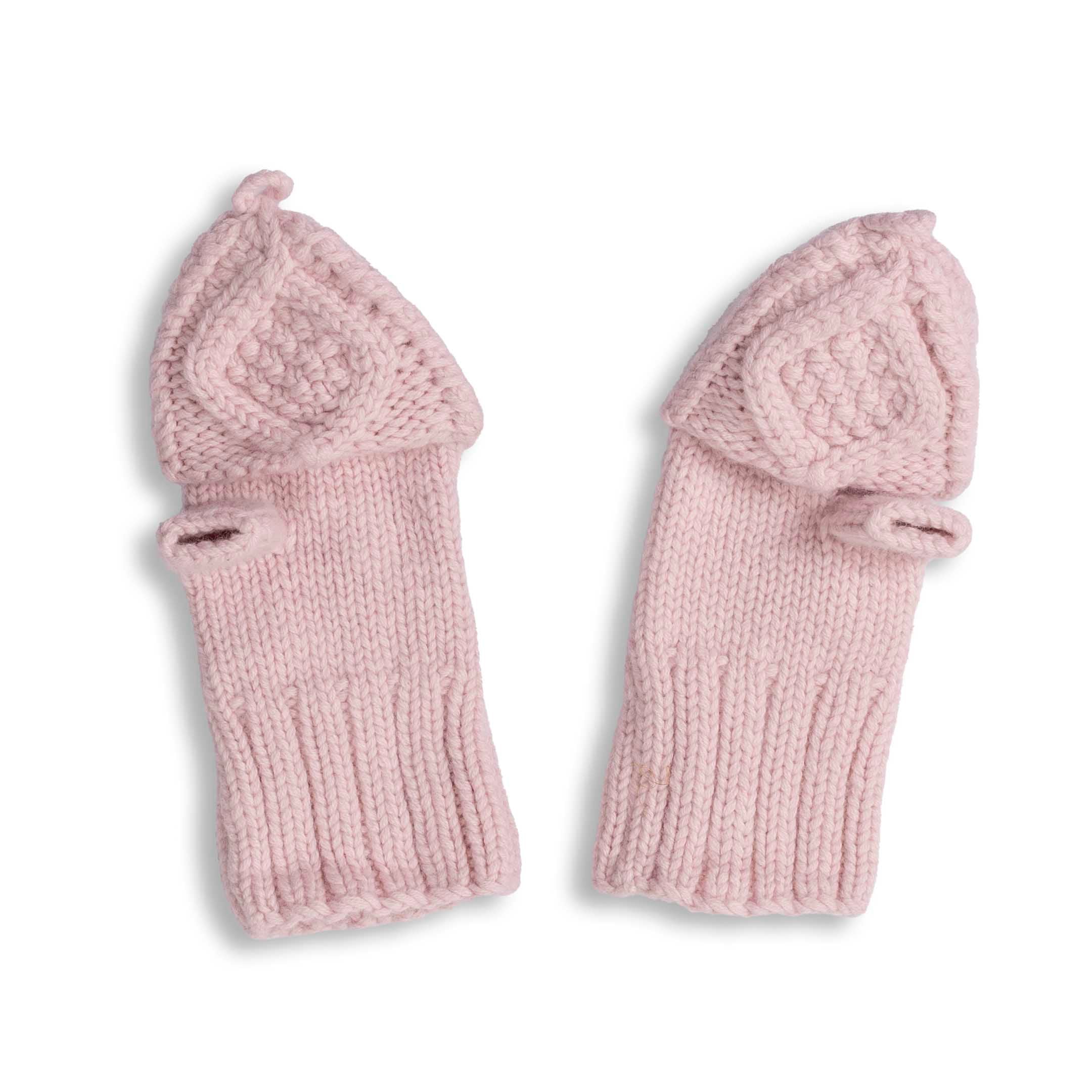 Allevol x Inverallan 22S Diamond Fingerless Gloves with Cover Merino Lambswool Pink Gin 333-Scarf-Clutch Cafe