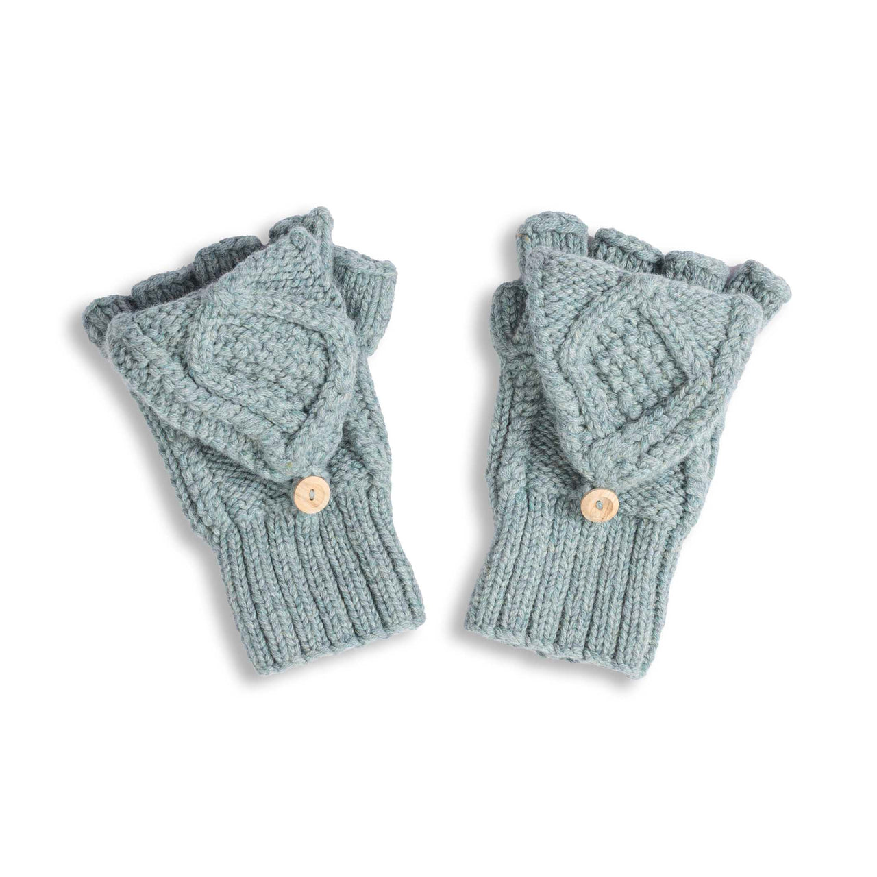 Allevol x Inverallan 22S Diamond Fingerless Gloves with Cover Merino Lambswool Topaz-Scarf-Clutch Cafe