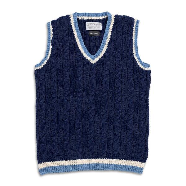 Allevol x Inverallan 35E Cricket Slipover Marine-Knitwear-Clutch Cafe