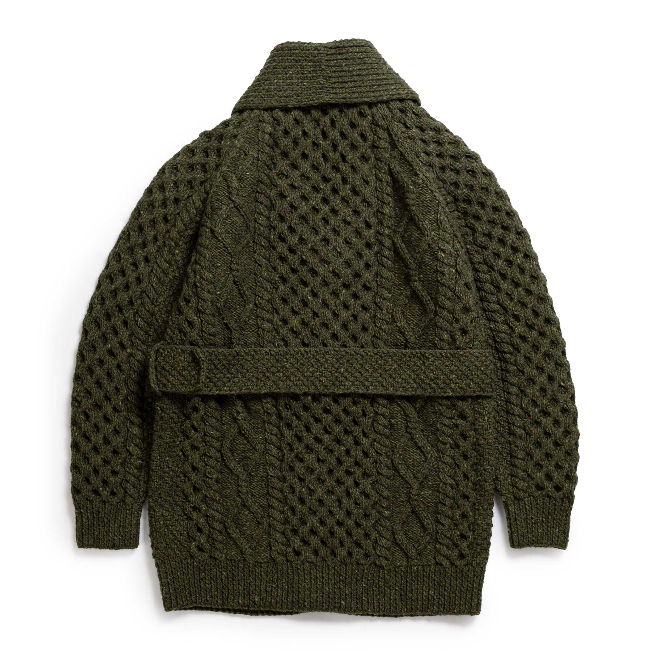 Allevol x Inverallan 6A Long Shawl Collar Mohair Tweed Oak-Knitwear-Clutch Cafe