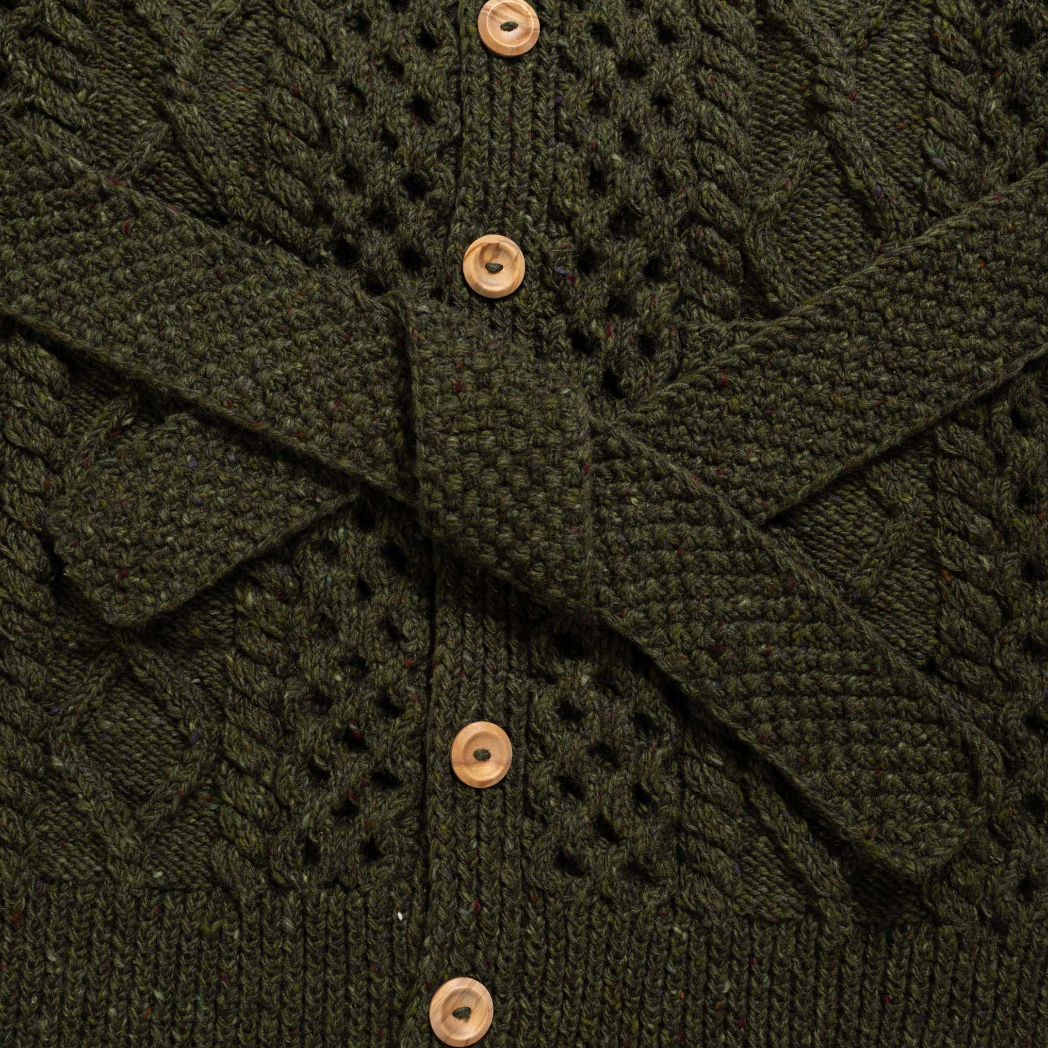 Allevol x Inverallan 6A Long Shawl Collar Mohair Tweed Oak-Knitwear-Clutch Cafe