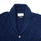 Allevol x Inverallan Shawl Collar Cardigan 6A Indigo, Clutch Cafe London