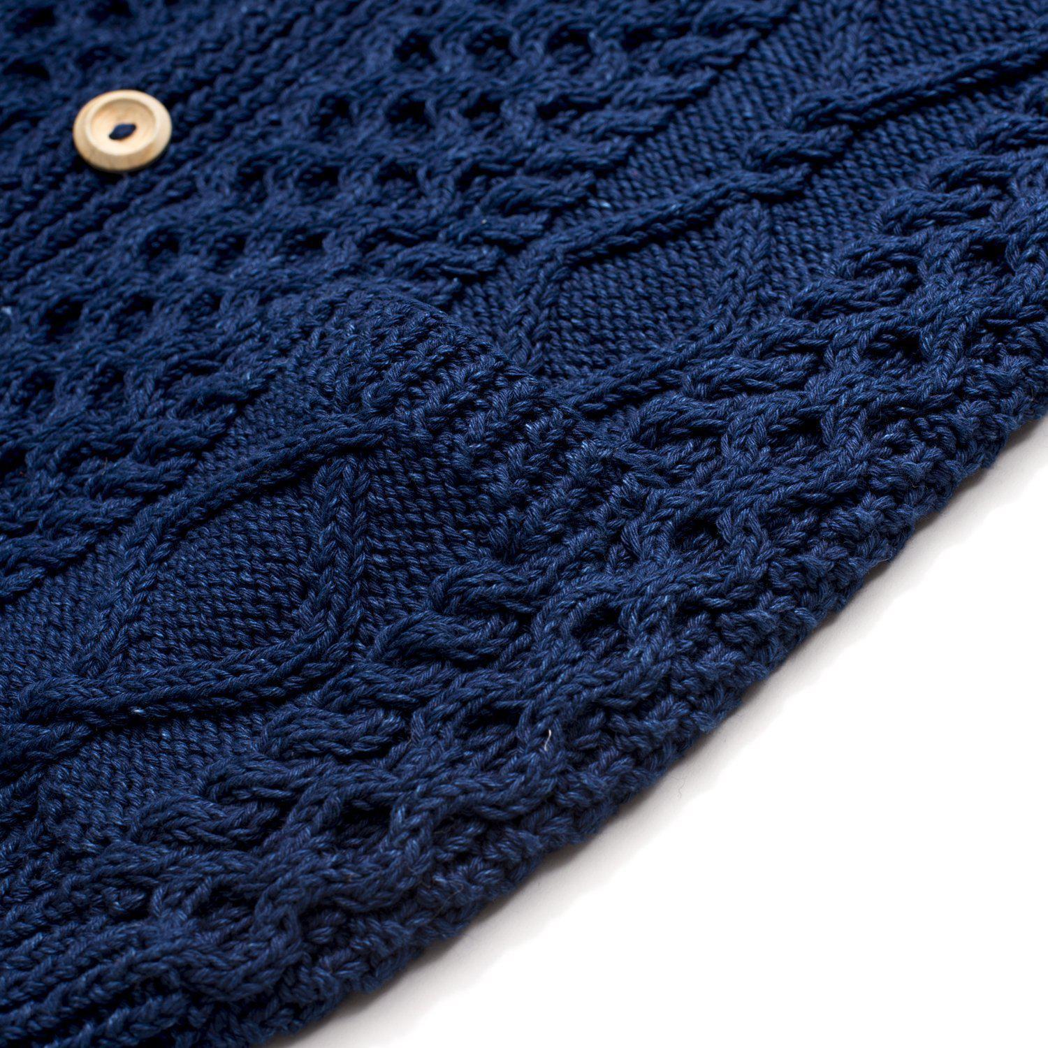 Allevol x Inverallan Shawl Collar Cardigan 6A Indigo, Clutch Cafe London