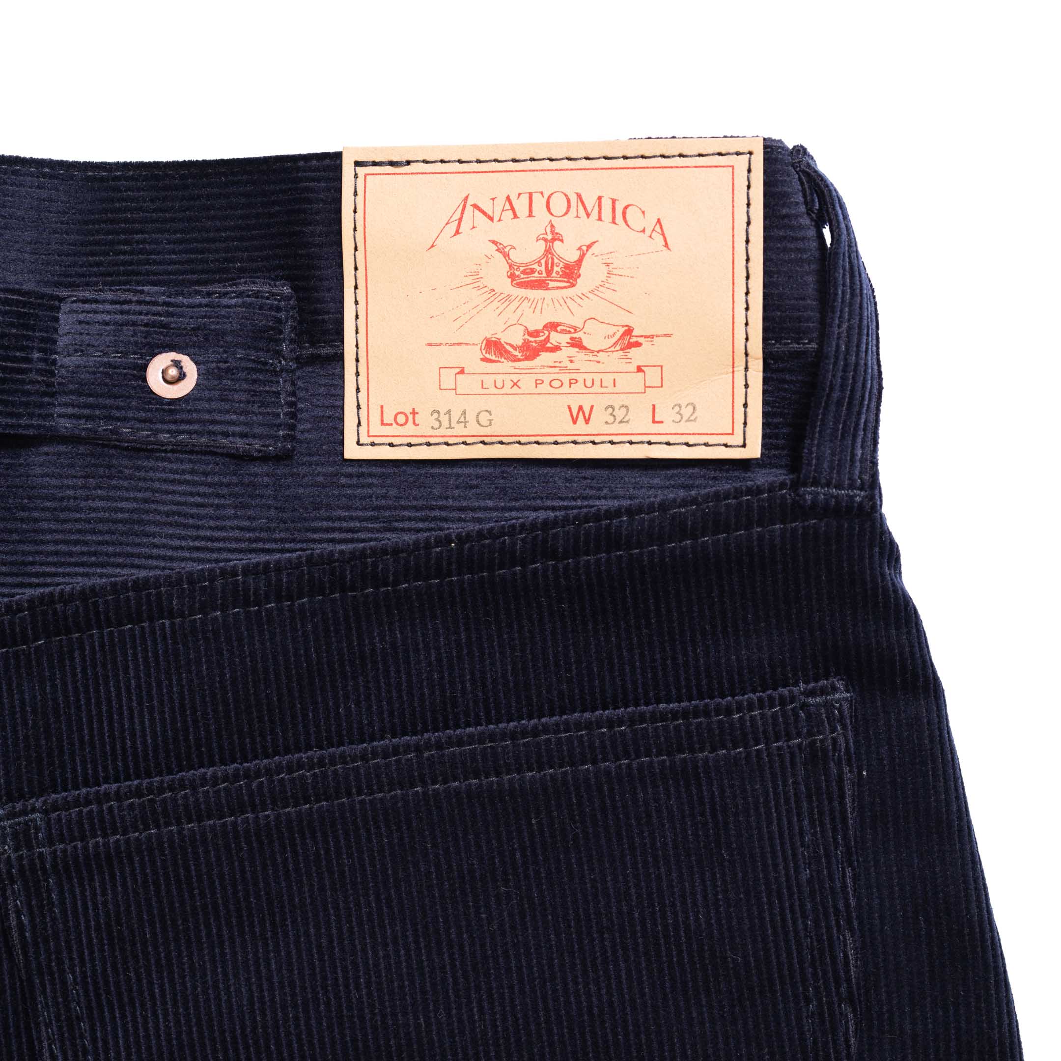 Anatomica 314 Gary Corduroy Trousers Navy-Trousers-Clutch Cafe
