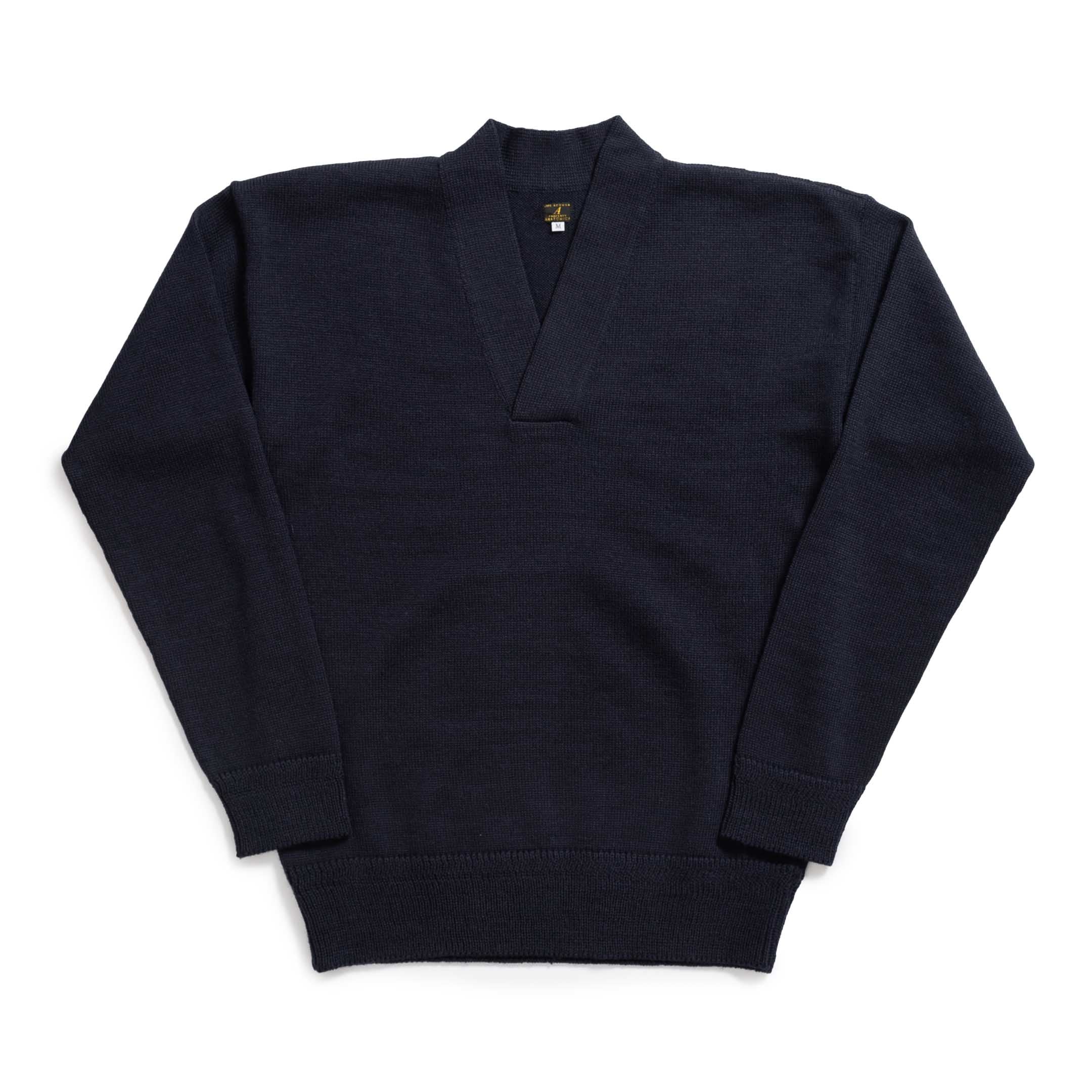 Anatomica ENG Knitted V Neck Sweater Navy-Jumper-Clutch Cafe