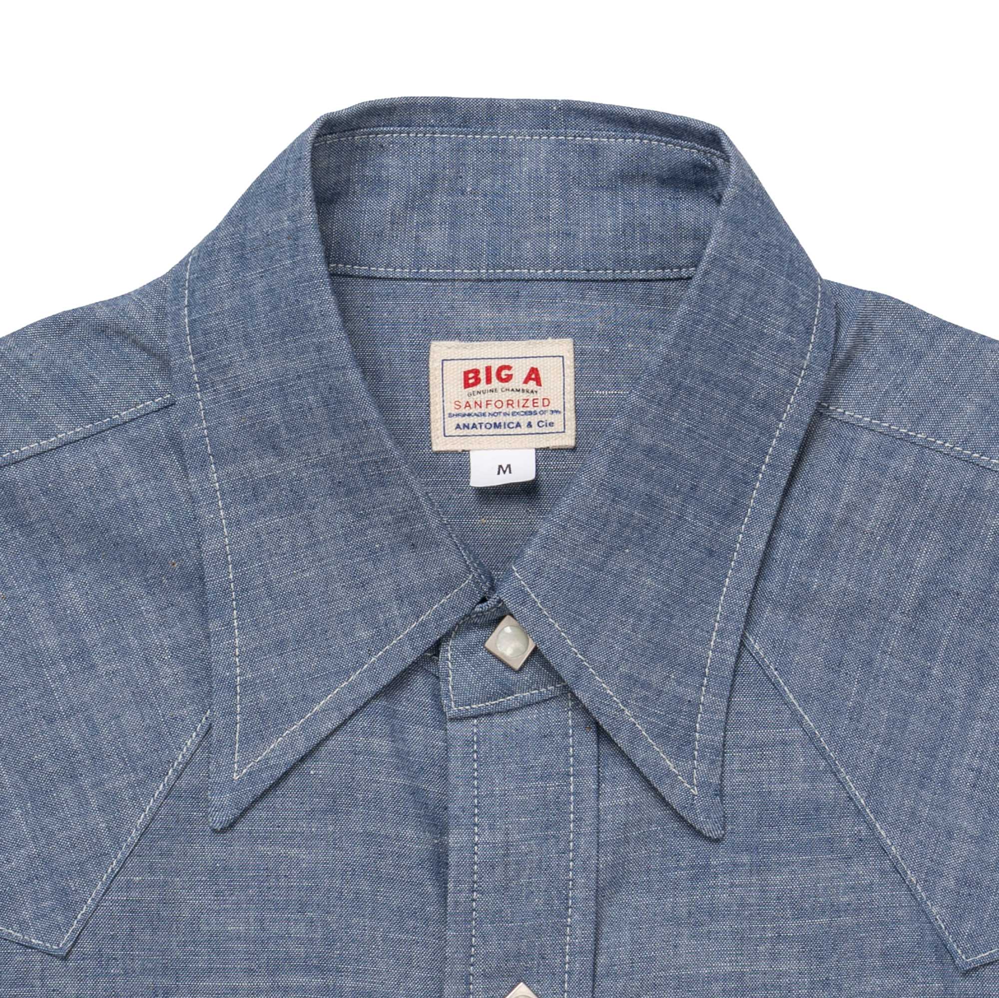 Anatomica Harrison Western Shirt Chambray Indigo-Shirt-Clutch Cafe