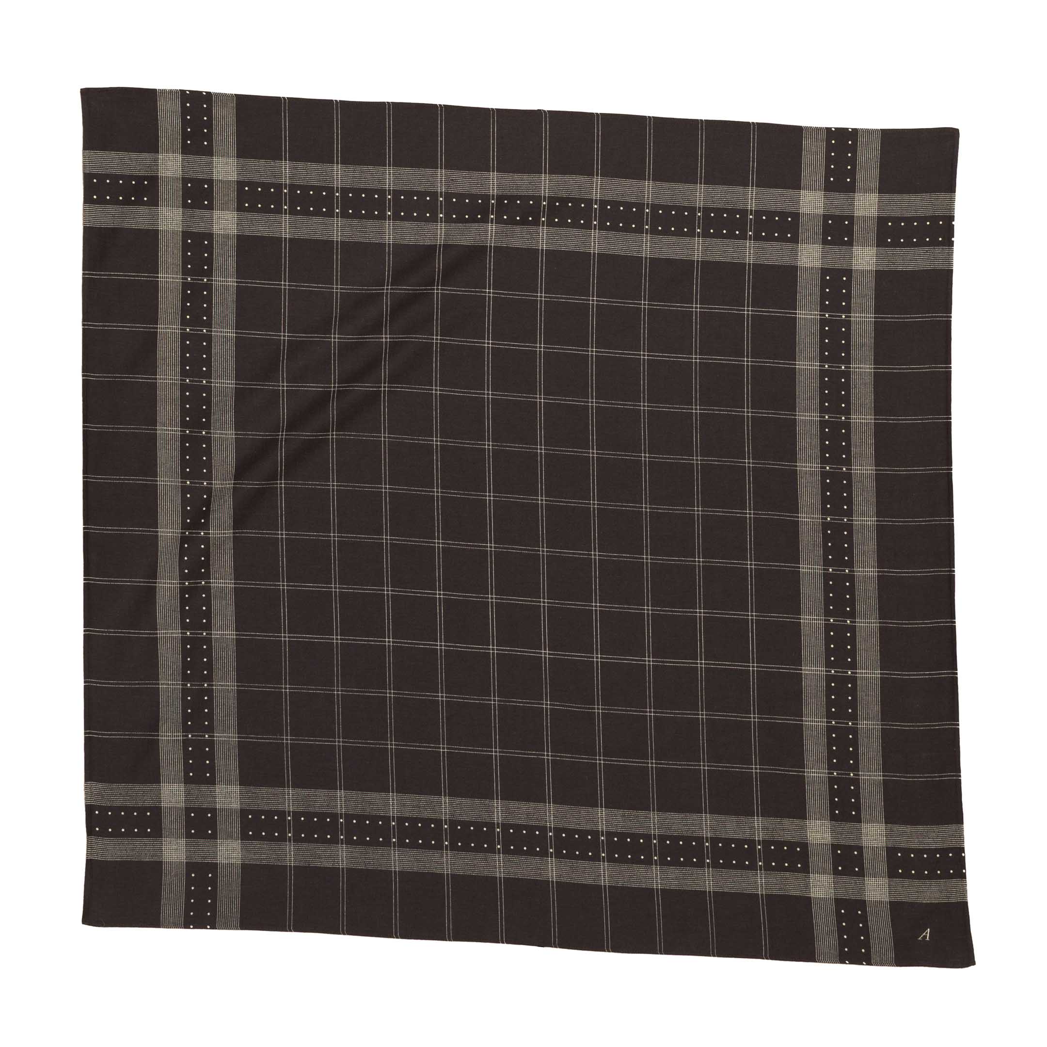 Anatomica Satin Scarf Stripe Dot Brown-Scarf-Clutch Cafe