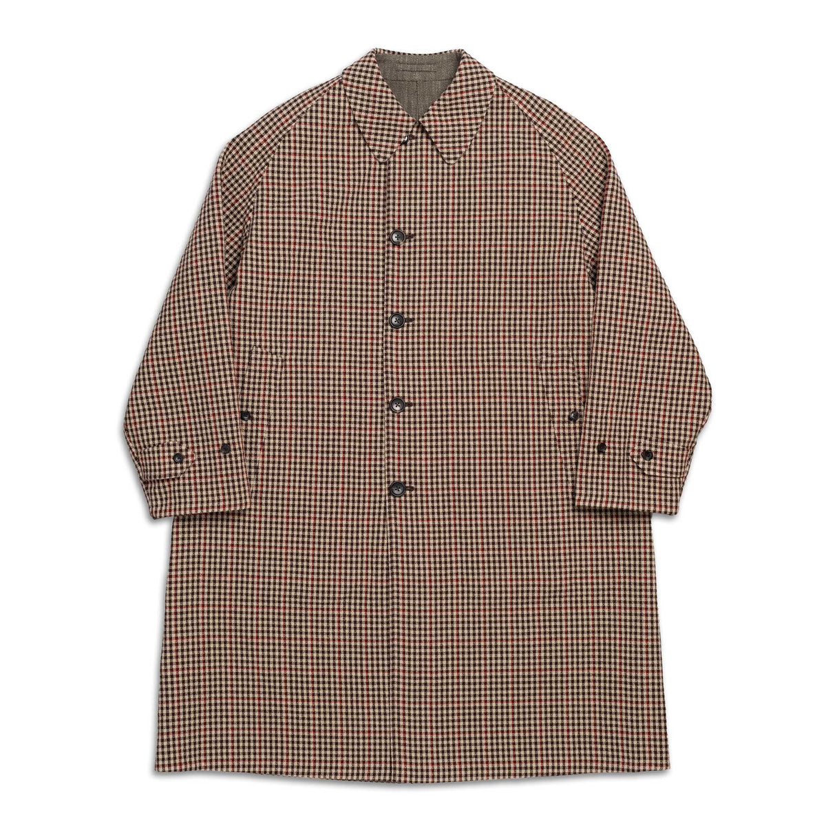 Anatomica Single Raglan 35 Reversible Coat Beige Check