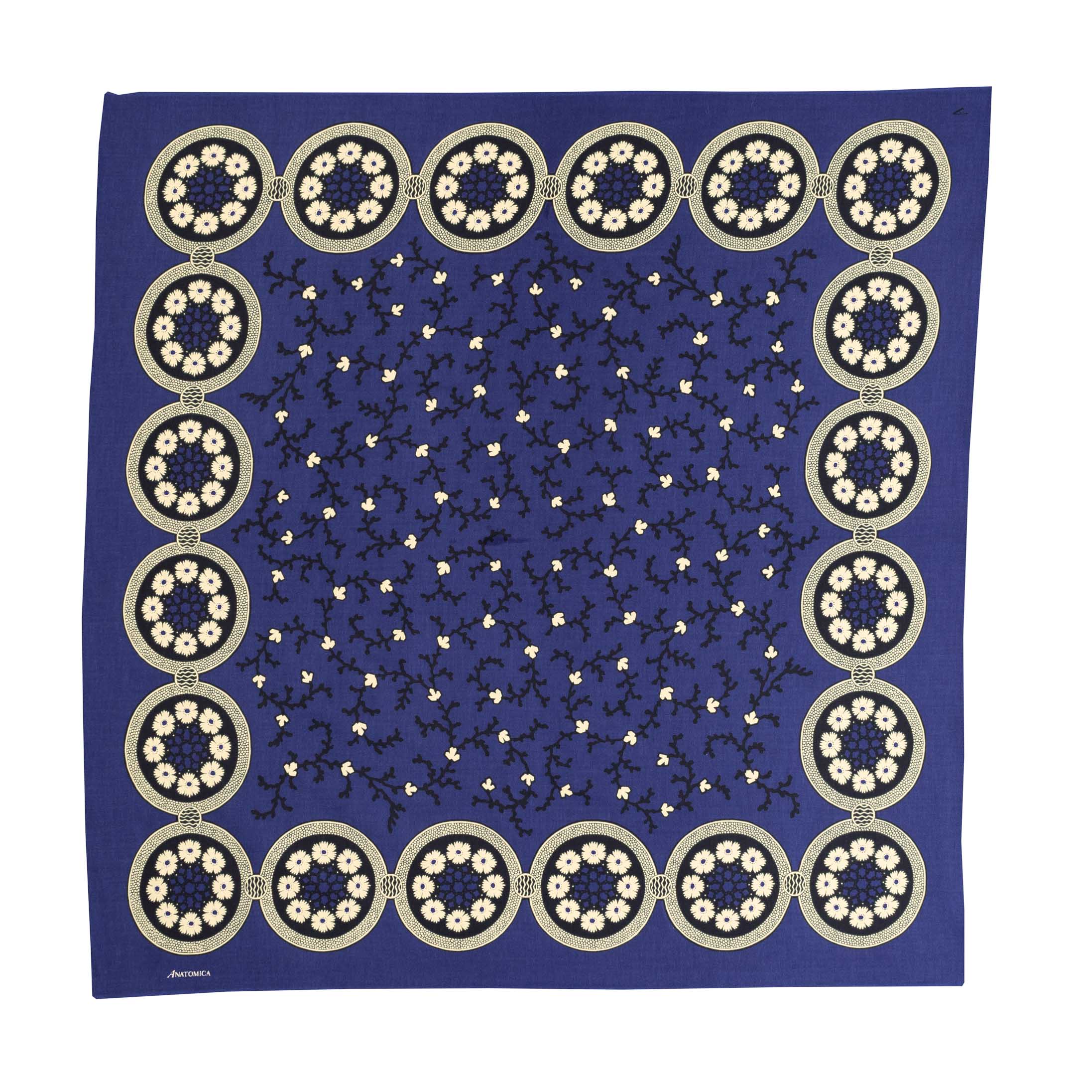 Anatomica Six Petal Flower Bandana Indigo Blue-Bandana-Clutch Cafe