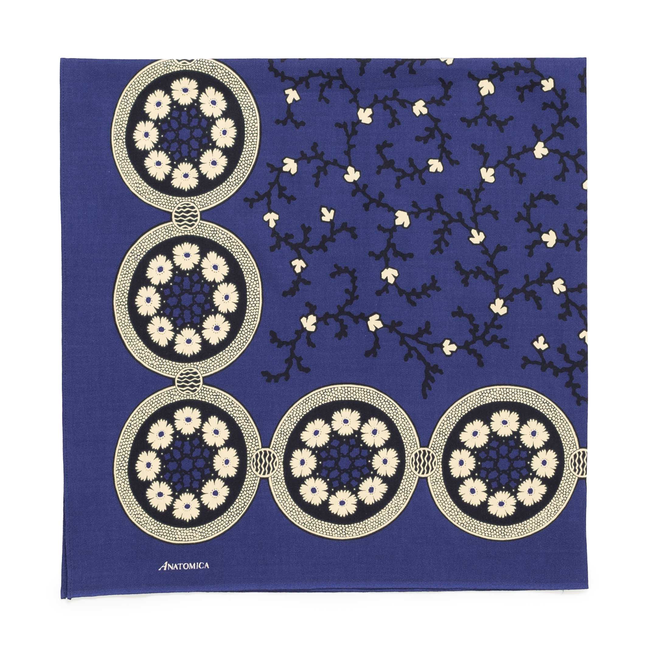 Anatomica Six Petal Flower Bandana Indigo Blue-Bandana-Clutch Cafe